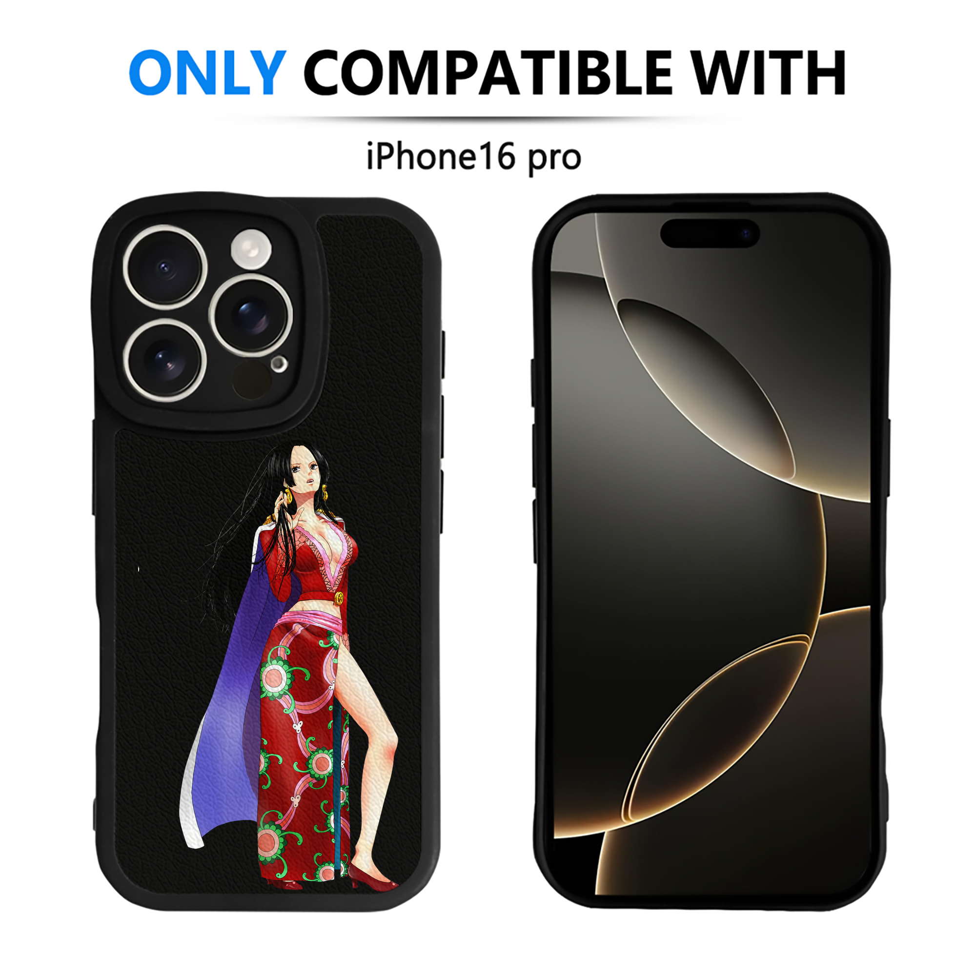 （画像用） ワンピース ボア・ハンコック ONE PIECE Boa·Hancock 【iPhone 16シリーズ対応】シリコンスマホケース（レザー調） 材質：シリコン